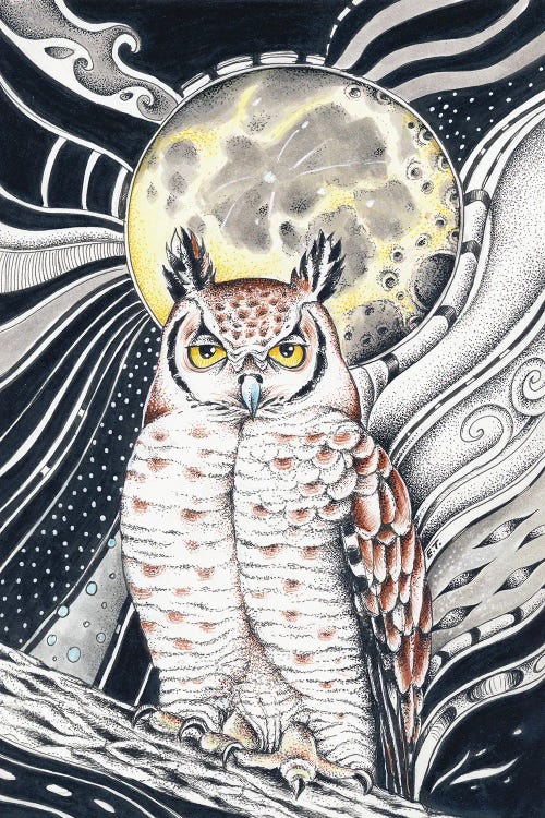 Owl And The Moon Ink