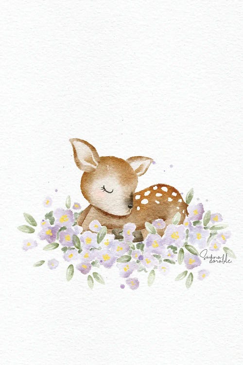 Floral Deer by Sanna Sjöström wall art
