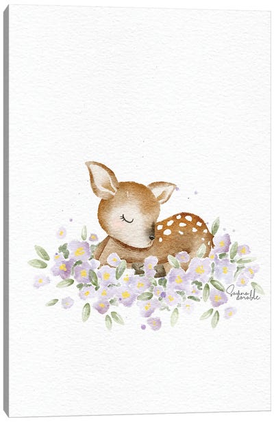 Floral Deer Canvas Art Print - Sanna Sjöström