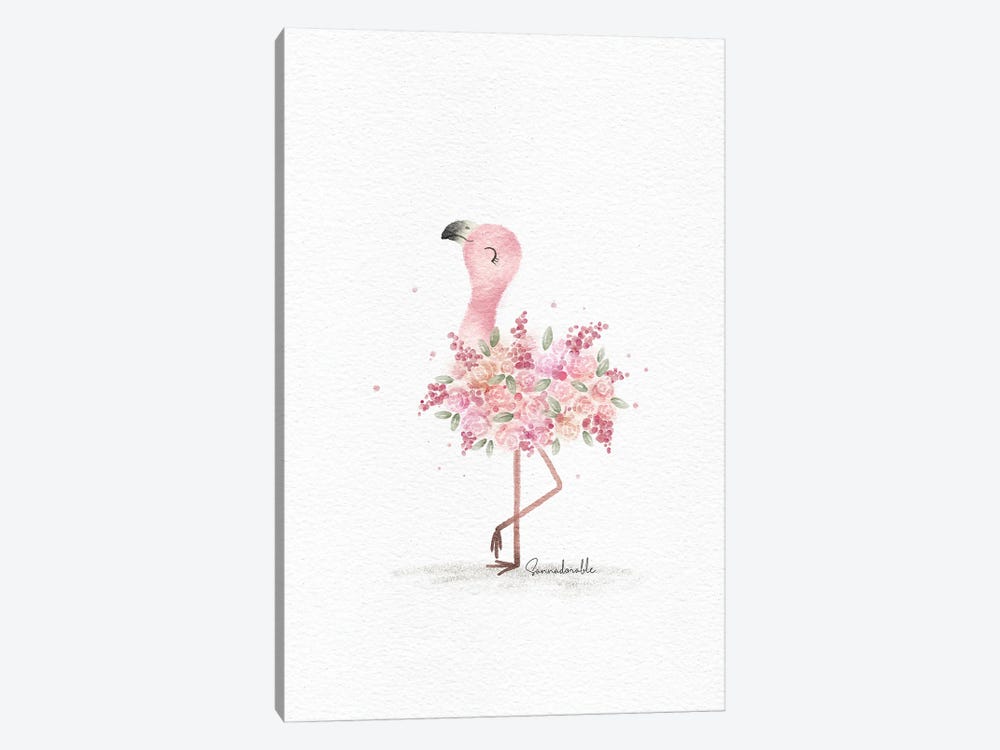 Floral Flamingo by Sanna Sjöström 1-piece Canvas Art