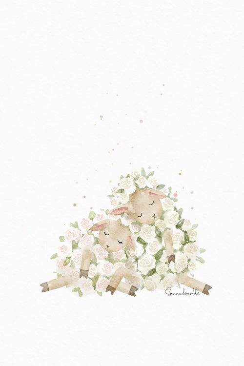 Floral Sheep by Sanna Sjöström wall art