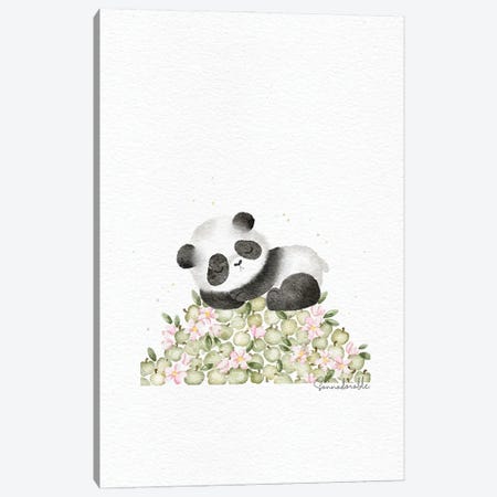 Apple Panda Canvas Print #SSJ1} by Sanna Sjöström Art Print