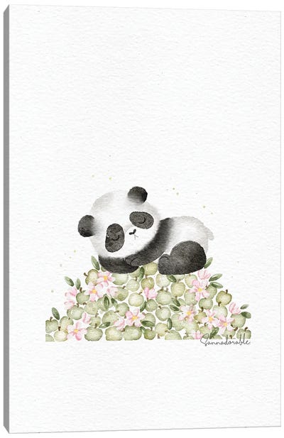 Apple Panda Canvas Art Print - Sanna Sjöström