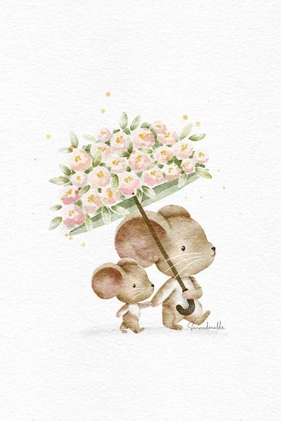 Floral Umbrella by Sanna Sjöström canvas print