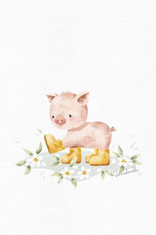 Flower Puddle Pig