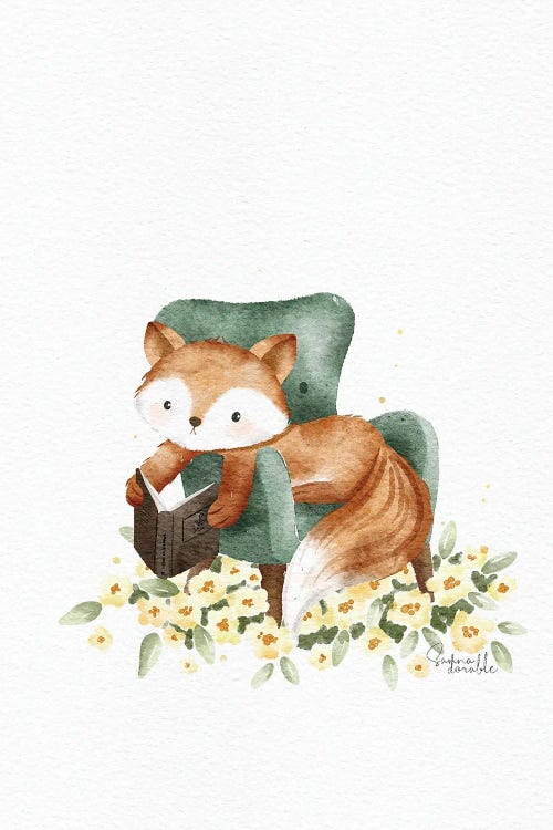 Flower Reading Fox