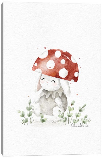 Fly Agaric Bunny Canvas Art Print - Sanna Sjöström