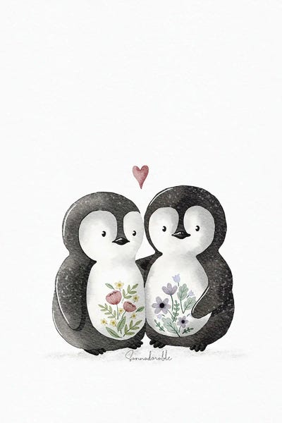 Sanna Sjöström: Folkart Penguins by Sanna Sjöström