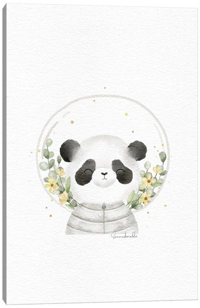 Headshot Space Panda Canvas Art Print - Sanna Sjöström