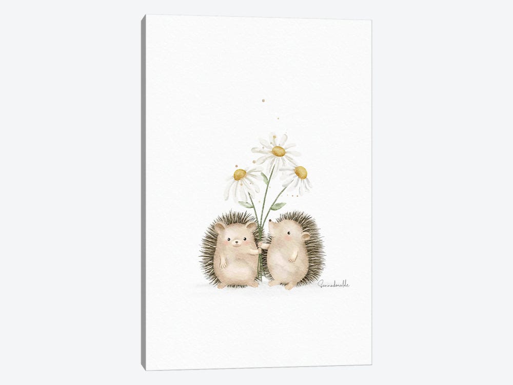 Hedgehogs Dasies by Sanna Sjöström 1-piece Art Print