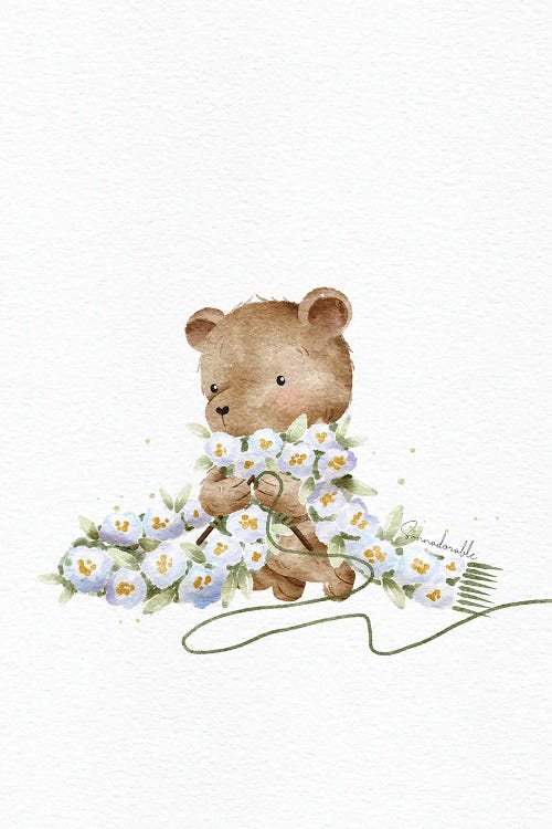 Knitting Floral Scarf by Sanna Sjöström wall art