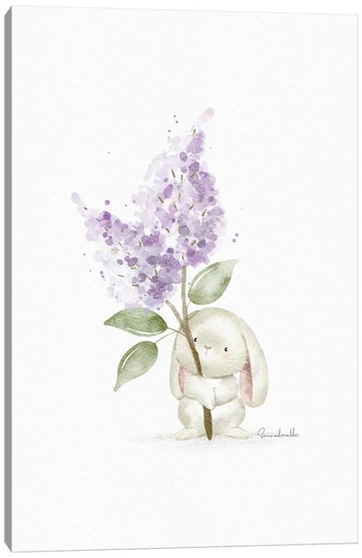 Lilac Bunny Canvas Art Print - Sanna Sjöström