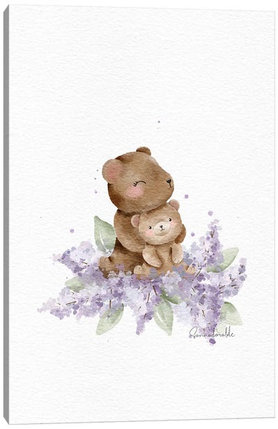 Lilac Bears Canvas Art Print - Lilac Art
