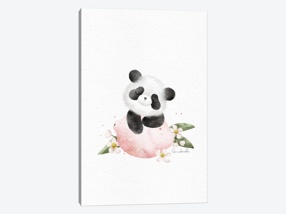 Pink Lemonade Panda by Sanna Sjöström 1-piece Canvas Artwork