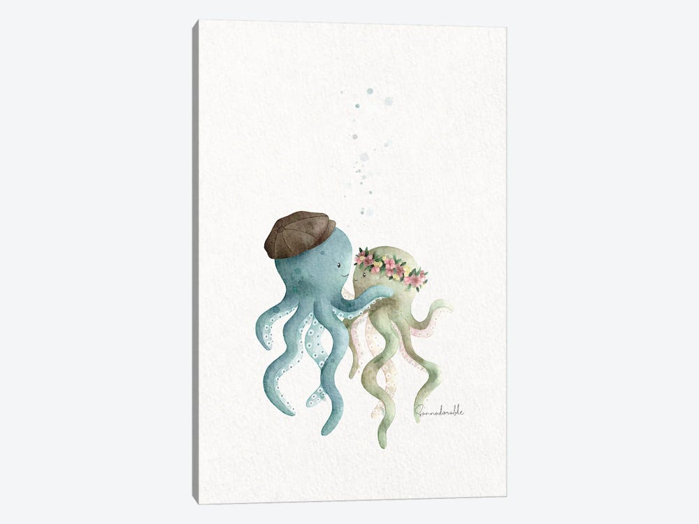 Octopus Love by Sanna Sjöström 1-piece Canvas Art Print