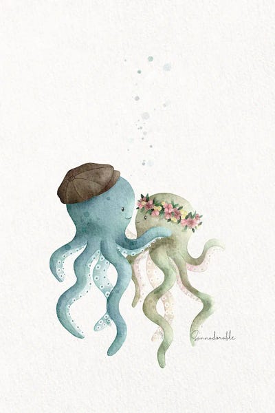 Kids Ocean Life Art: Octopus Love by Sanna Sjöström