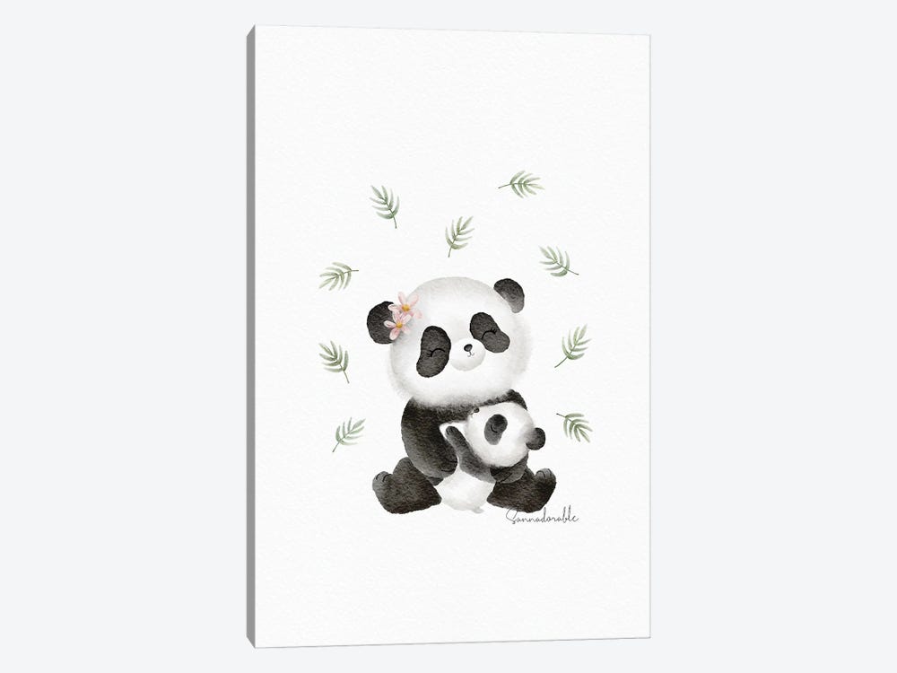 Panda Love by Sanna Sjöström 1-piece Canvas Art