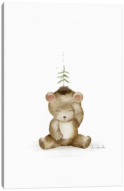 Plant A Tree Bear Canvas Art Print - Sanna Sjöström