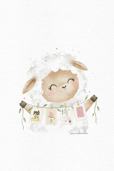 Postcard Garland by Sanna Sjöström framed wall art