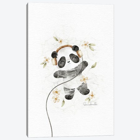Relaxing Panda Canvas Print #SSJ55} by Sanna Sjöström Canvas Art