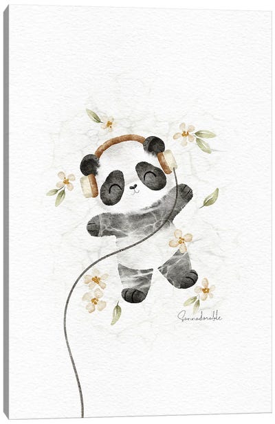 Relaxing Panda Canvas Art Print - Sanna Sjöström
