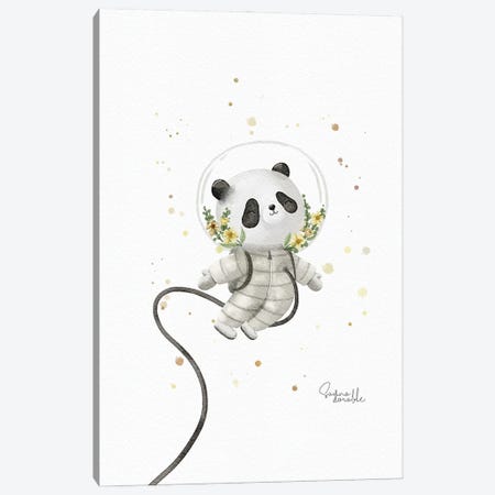 Space Panda Canvas Print #SSJ57} by Sanna Sjöström Canvas Art