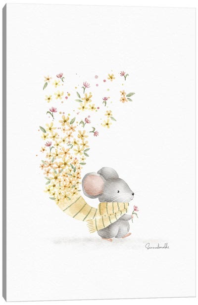 Spring Mouse Canvas Art Print - Mouse Art