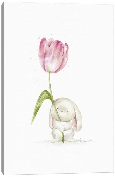 Tulip Bunny Canvas Art Print - Tulip Art