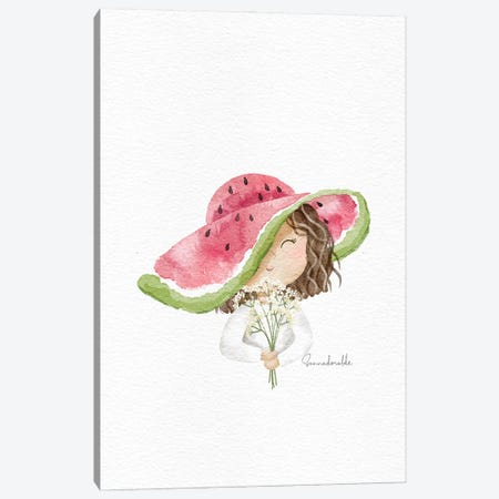 Watermelon Hat Canvas Print #SSJ65} by Sanna Sjöström Canvas Print
