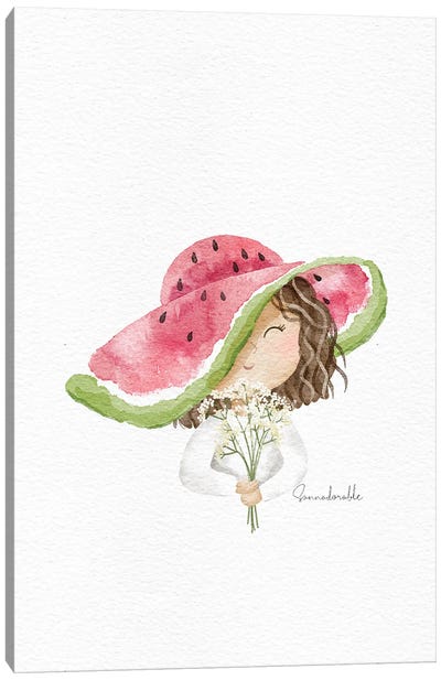 Watermelon Hat Canvas Art Print - Sanna Sjöström