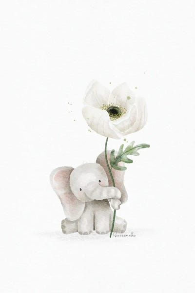Sanna Sjöström: White Poppy Elephant by Sanna Sjöström