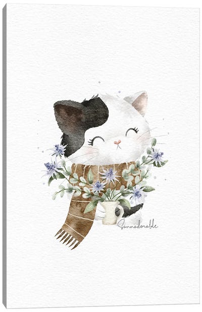 Winter Cat Canvas Art Print - Kitten Art