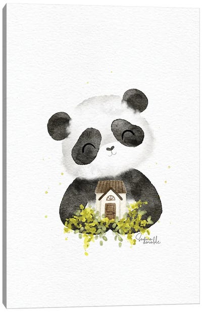 Cottage Panda Canvas Art Print - Sanna Sjöström