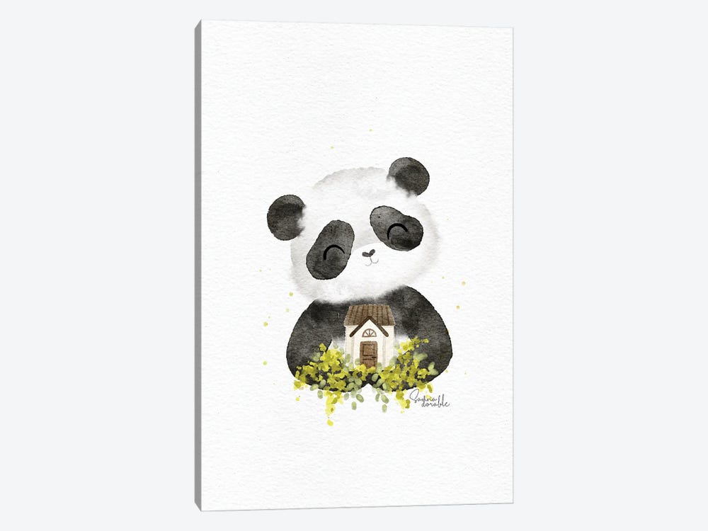 Cottage Panda by Sanna Sjöström 1-piece Canvas Art Print