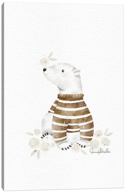 Brown Jumper Polar Bear Canvas Art Print - Polar Bear Art
