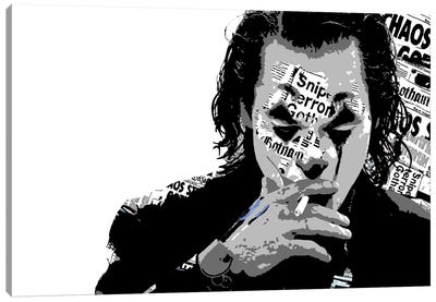 Joker Canvas Art Print - Black & White Graphics & Illustrations