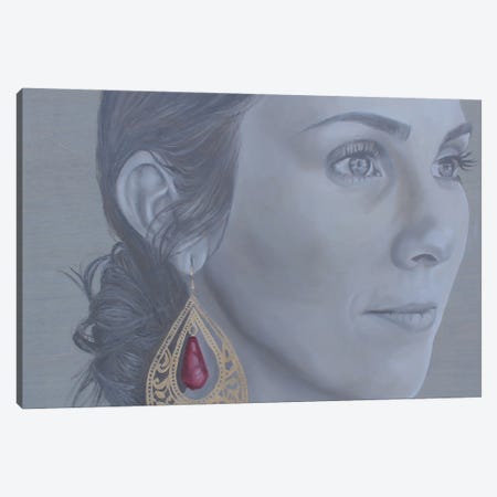 Girl In The Gold Earing Canvas Print #SSO16} by Simone Scholes Canvas Art Print