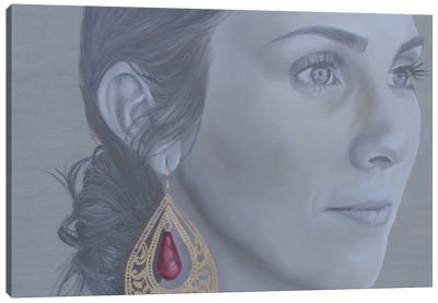 Girl In The Gold Earing Canvas Art Print - Grey Eminence