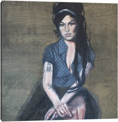 Back To Black Canvas Art Print - Amy Winehouse
