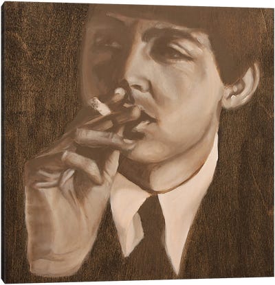 Beatles Paul Canvas Art Print - Smoking Art