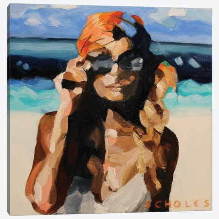 Beach I Canvas Print #SSO5} by Simone Scholes Canvas Art Print