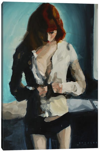 Girl In White Shirt Canvas Art Print - Simone Scholes