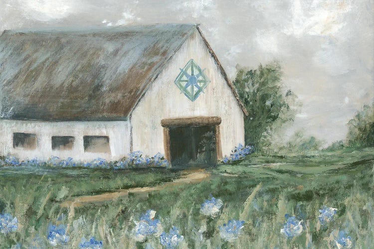 Blue Acres Barn by Soulspeak & Sawdust canvas print
