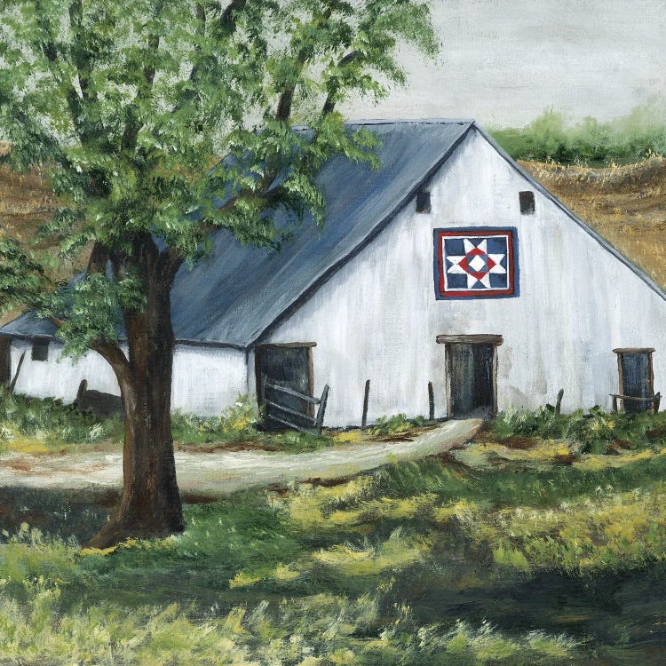 Patriotic Quilt Barn by Soulspeak & Sawdust canvas print