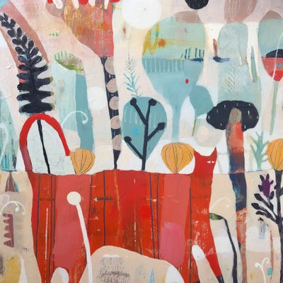 Feline Fungi Frolic by Susan Almquist art print