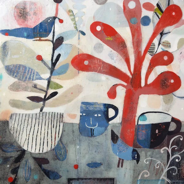 Blue & Red: Tea For Two by Susan Almquist