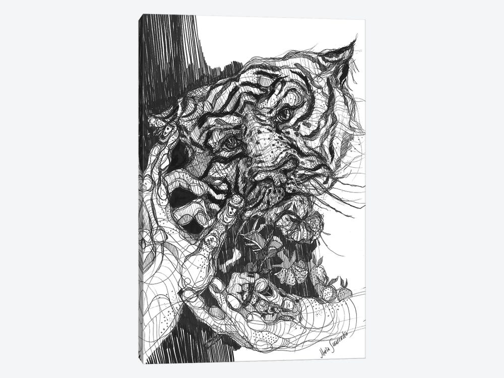 Tiger Drawing And Graphics by Maria Susarenko 1-piece Canvas Art