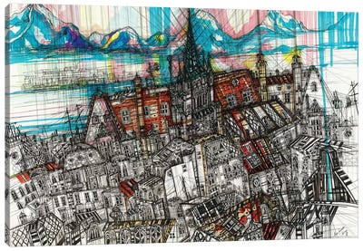 Geneve Cityscape Canvas Art Print - Maria Susarenko