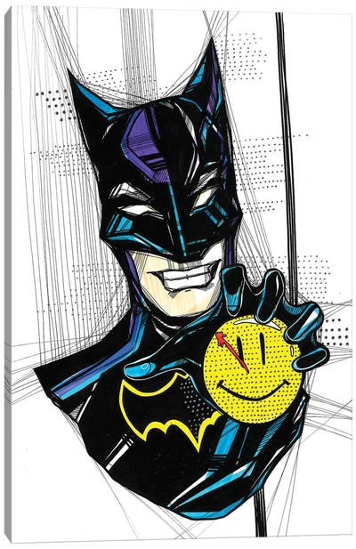 Angry Batman Canvas Art Print - Superhero Art
