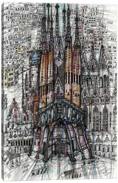 Sagrada Familia Canvas Art Print - Famous Architecture & Engineering